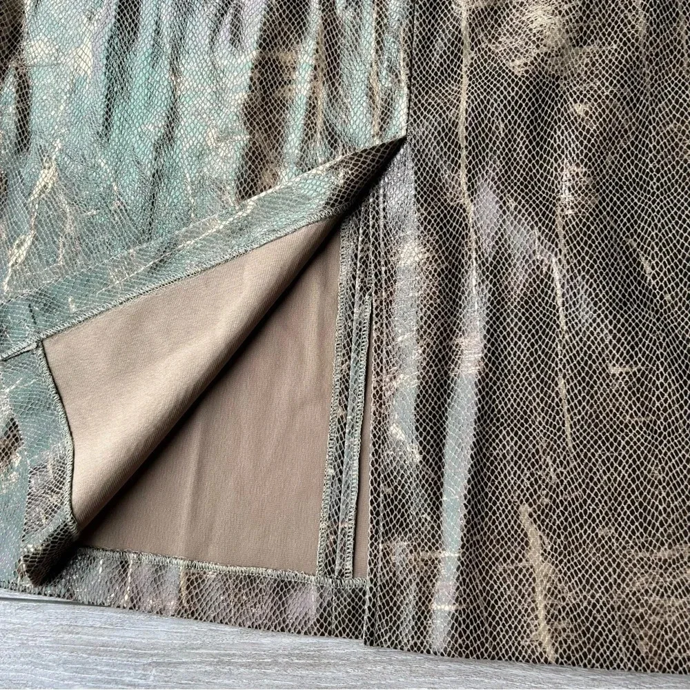 Vintage Jesse Ryan Shimmer Snakeskin Pattern Midi A Line Skirt - Picture 7 of 11